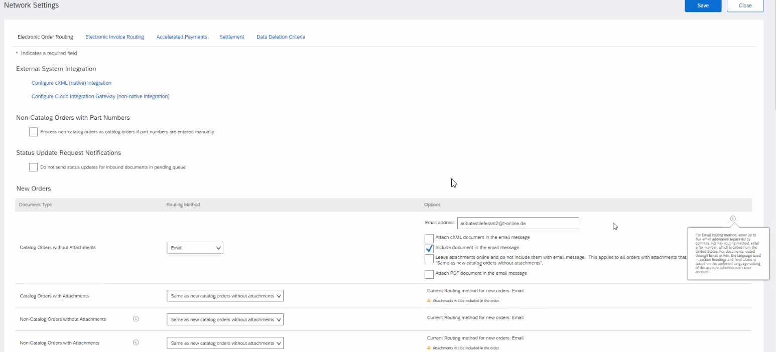 SAP Ariba How can the supplier change the email adress in SAP Ariba